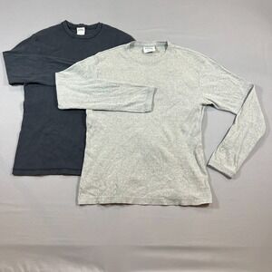 Set Of 2 Pure Stuff Thermal Shirt Mens Large Multicolor Waffle Knit Long Sleeve